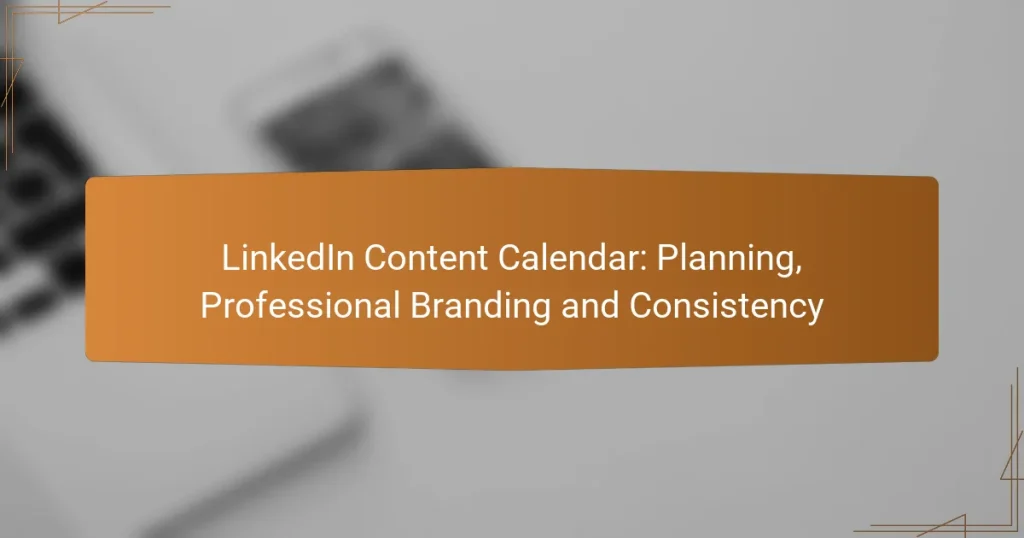 LinkedIn Content Calendar: Planning, Professional Branding and Consistency