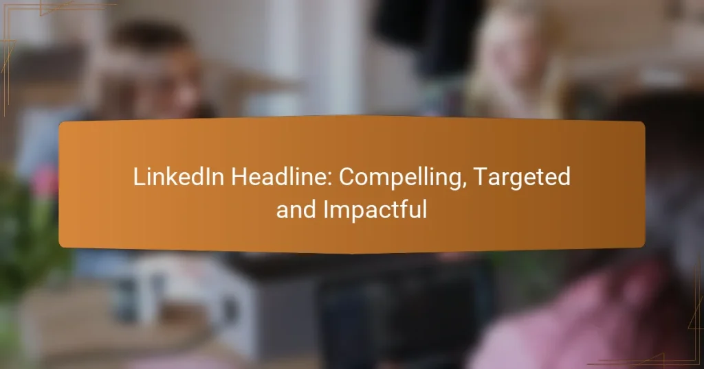 LinkedIn Headline: Compelling, Targeted and Impactful