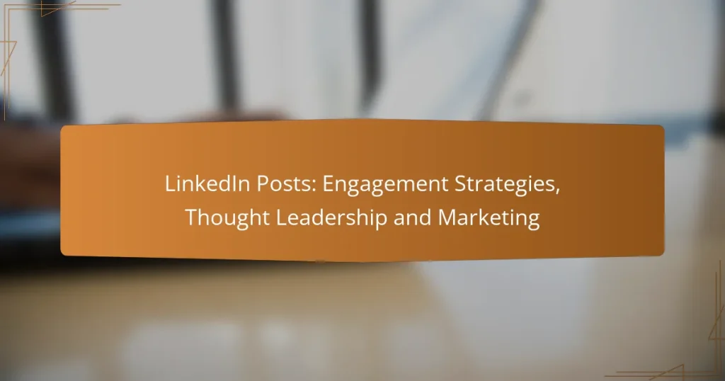 LinkedIn Posts: Engagement Strategies, Thought Leadership and Marketing