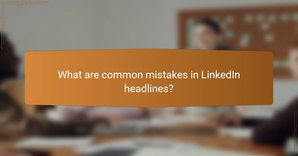 What are common mistakes in LinkedIn headlines?